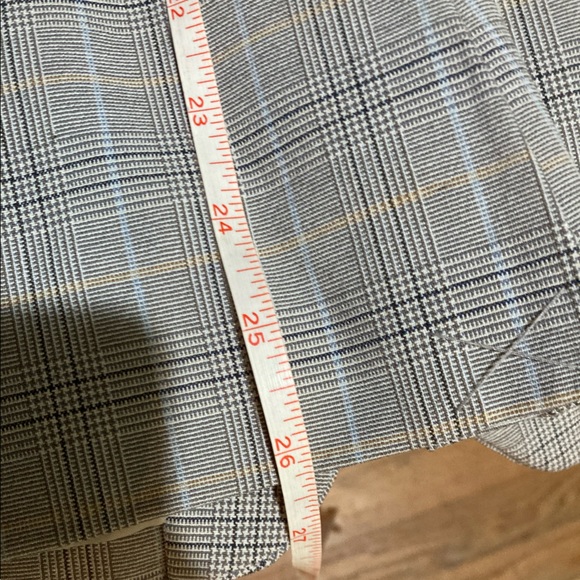 Larry Levine Notch Collar Blue Gray plaid 3 button Classic Blazer Jacket sz12 - Picture 14 of 15